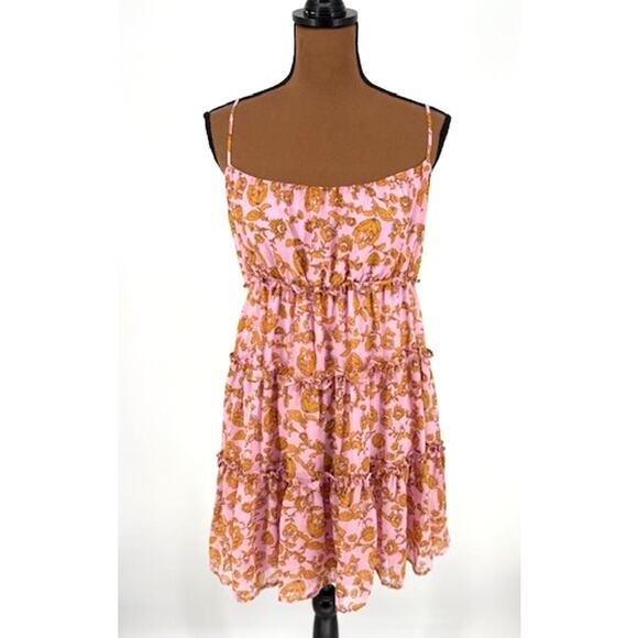 Lush Dresses & Skirts - LUSH “Bailey Ann” Spaghetti Strap Smocked Back Tiered Floral Mini Dress – Large